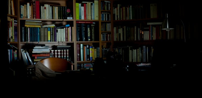 Los libros, la silla, la manta… el silencio y la soledad.